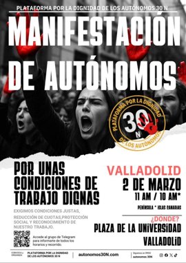 Foto: PLATAFORMA POR LA DIGNIDAD DE LOS AUTÓNOMOS 30N