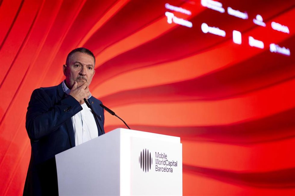 El conseller de Empresa Miquel Smper, durante un almuerzo en el marco del Mobile World Congress (MWC) 2026, a 1 de marzo de 2026, en Barcelona, Cataluña (España). 