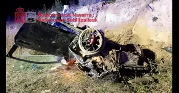 Dos personas heridas tras salirse de la vía y chocar contra un talud en Valtierra