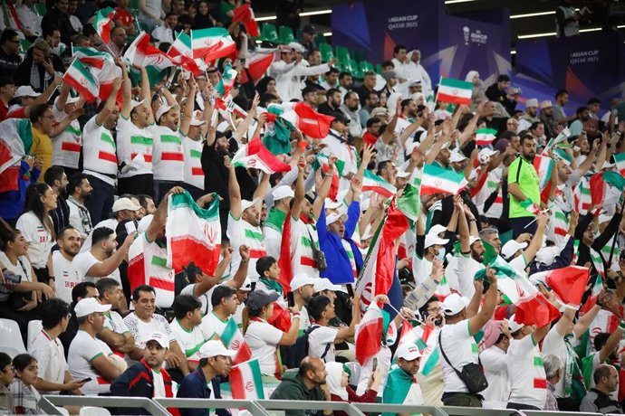 Archivo - Aficionados de Irán durante un partido de la Copa de Asia en 2024