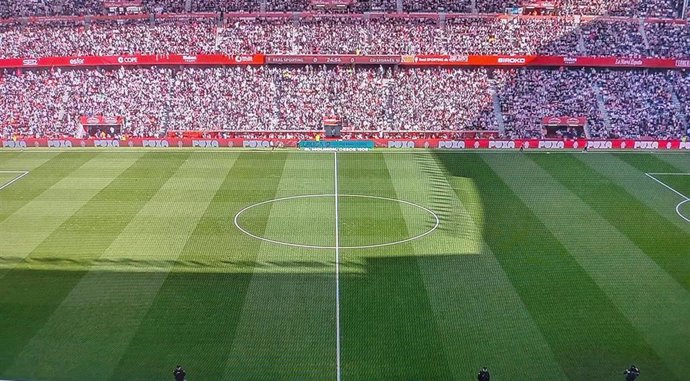 Imagen de un televisor con la imagen del partido suspendido