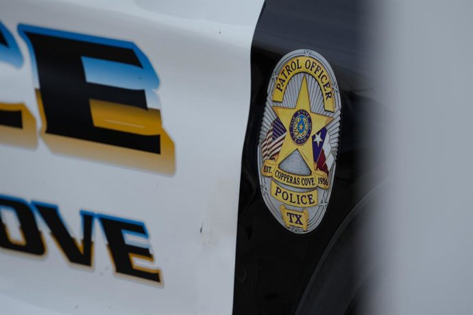 Archivo - January 11, 2026, Copperas Cove, Texas, USA: The patrol car of Officer Elijah Garretson was parked in front of the Copperas Cove Police Department Headquarters following his death on Saturday January 10, 2026.