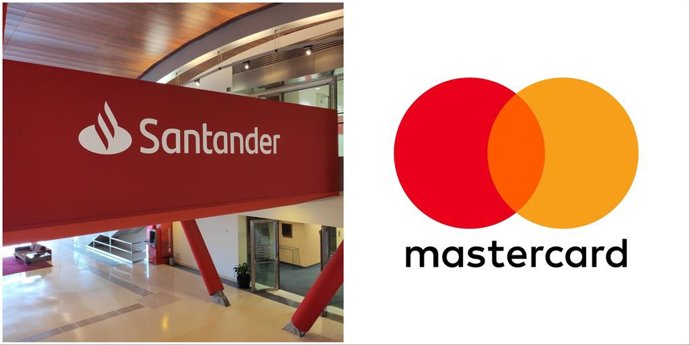 Archivo - Logos de Banco Santander y Mastercard