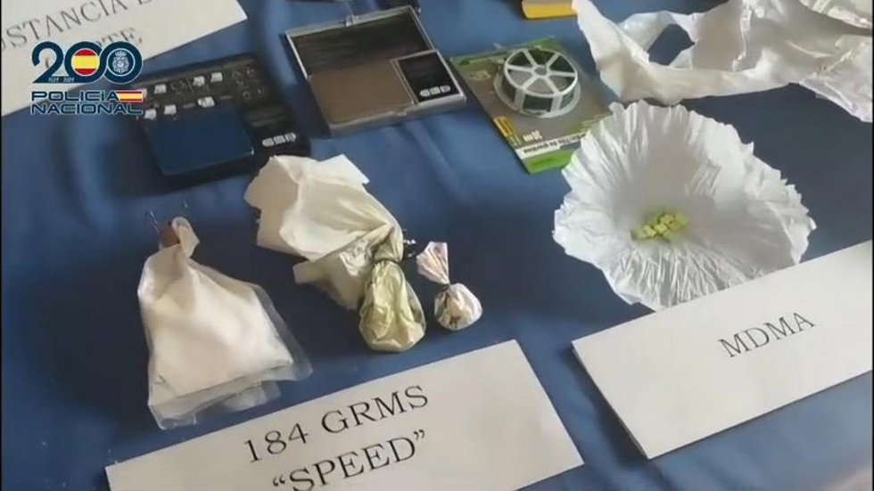 Sustancias incautadas en el registro de la vivienda del barrio de Las Fuentes.