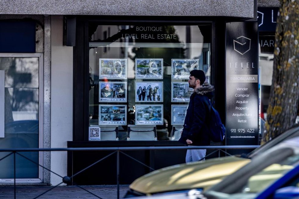 Fachada de una inmobiliaria en Madrid.