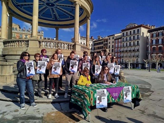 Rueda de prensa en Pamplona del movimiento feminista con motivo del 8M