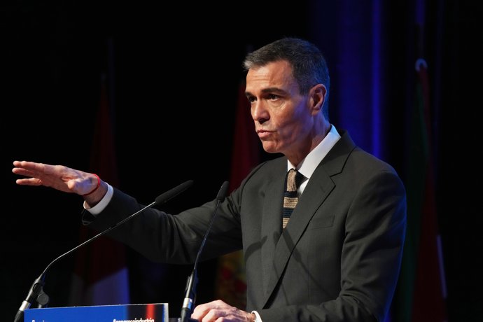 El presidente del Gobierno, Pedro Sánchez, clausura el VIII Congreso Nacional de Industria, a 5 de febrero de 2026, en Bilbao, País Vasco (España).
