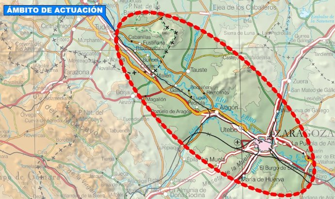 La renovación de traviesas se hará en diversos tramos de la red ferroviaria convencional a su paso por Zaragoza, como el trayecto Casetas-Gallur.