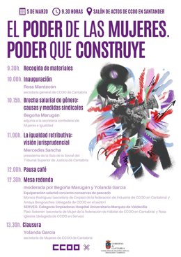 Cartel de la jornada de CCOO sobre la igualdad retributiva