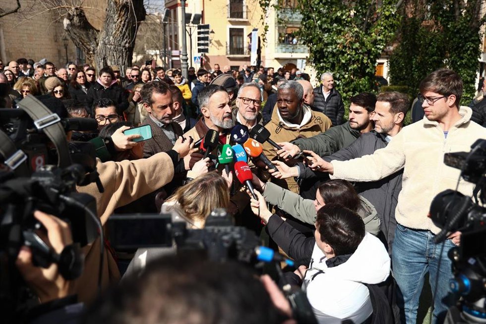 Imagen de archivo de Abascal, durante una visita previa a la campaña electoral en Peñafiel.
