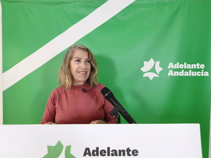 La responsable de Organización de Adelante Andalucía, Mari García.