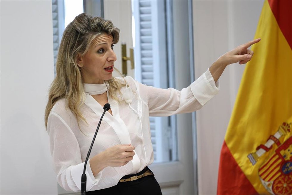 La vicepresidenta segunda y ministra de Trabajo y Economía Social, Yolanda Díaz,  