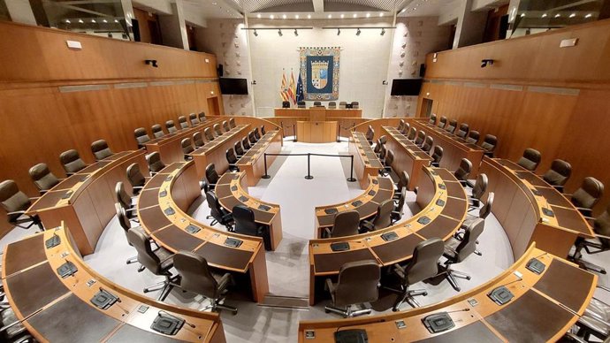 Hemiciclo vacío de las Cortes de Aragón.