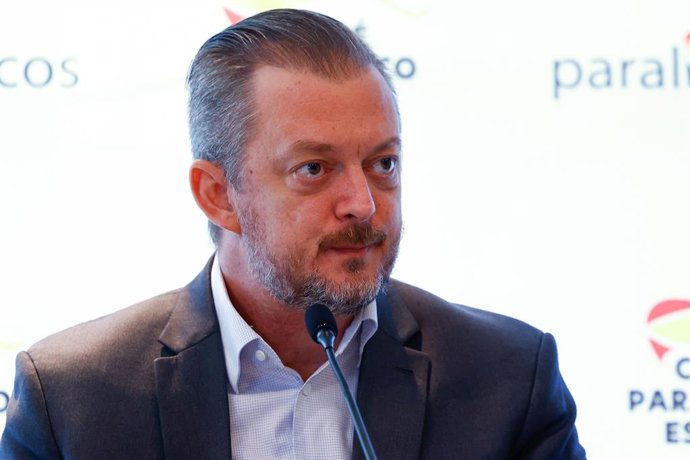 Archivo - Andrew Parsons, President of the International Paralympic Committee, attends his press conference at Hotel Ilunion Atrium on December 10, 2024, Madrid, Spain.