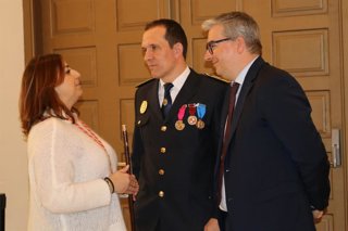 Miriam Andrés, David Carretero y Antonio Casas, durante la celebración.