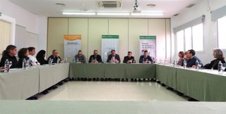 El delegado de Empleo, Empresa y Trabajo Autónomo de la Junta en Huelva, Juan Carlos Duarte, en una reunión informativa.