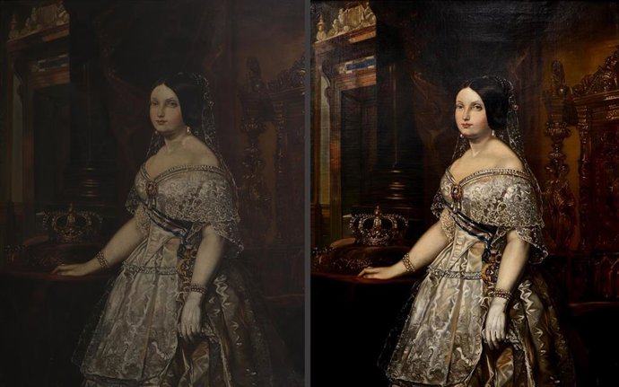 La obra Retrato de Isabel II, Reina de España restaurada por la UGR.