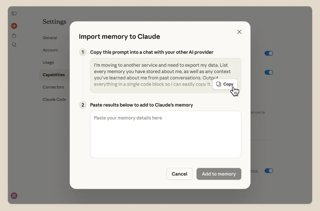 Herramienta para importar memoria en Claude