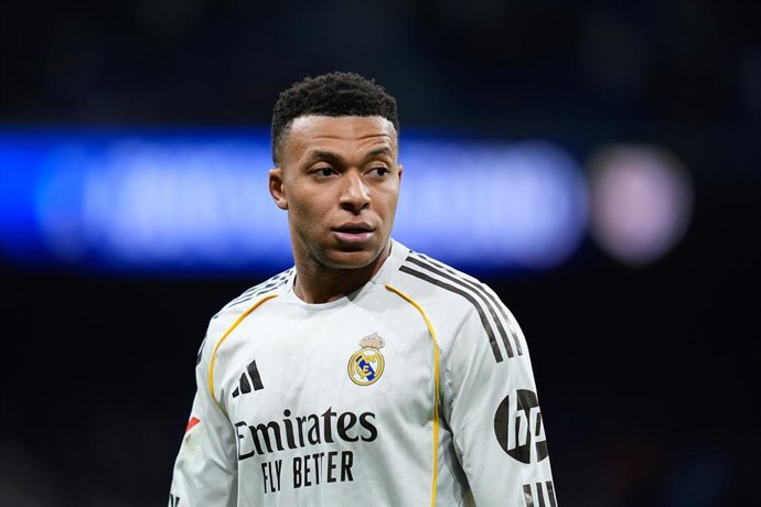 Kylian Mbappe of Real Madrid CF looks on during the Spanish League, LaLiga EA Sports, football match played between Real Madrid and Rayo Vallecano at Santiago Bernabeu stadium on February 01, 2026, in Madrid, Spain.