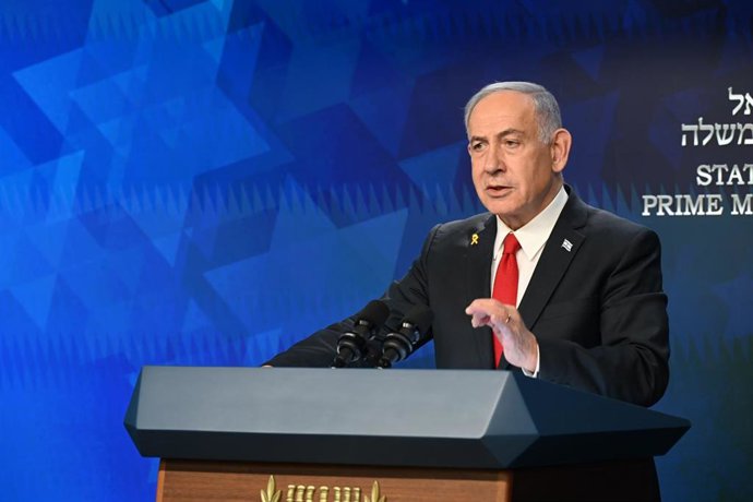 Archivo - El primer ministro de Israel, Benjamin Netanyahu, durante una rueda de prensa en Jerusalén. Imagen de archivo