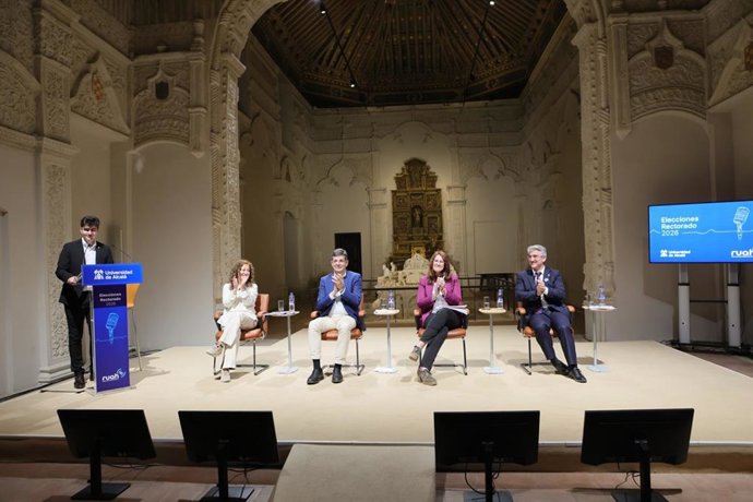 Debate entre los cuatro candidatos para ser el próximo rector o rectora de la Universidad de Alcalá de Henares (UAH).