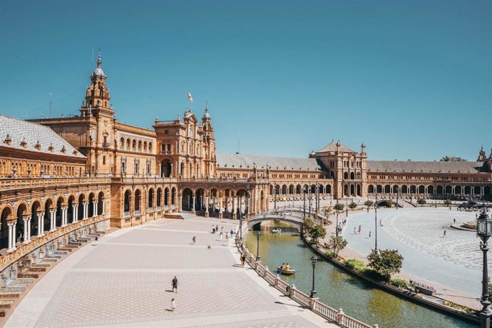 Archivo - Plaza de España de Sevilla.
