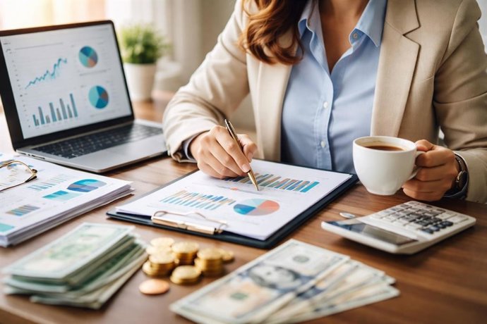 Imagen de archivo de una mujer inversora.