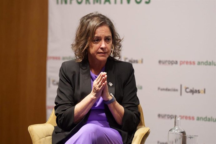 La consejera de Sostenibilidad y Medio Ambiente, Catalina García, en el desayuno informativo de Europa Press Andalucía.