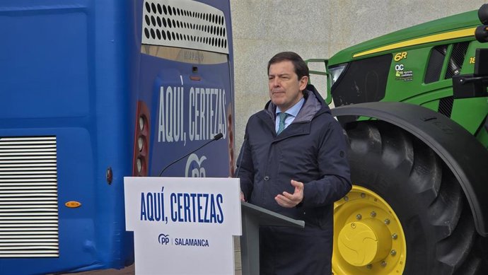Mañueco, durante su intervención.
