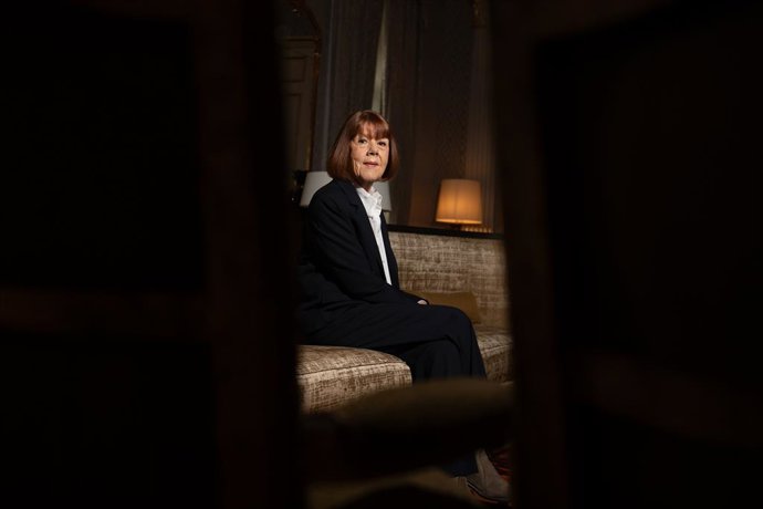 Gisèle Pelicot posa para Europa Press, en la Residencia de Francia, a 3 de marzo de 2026, en Madrid (España). Pelicot  ha publicado el libro ‘Un himno a la vida’ en el que narra en el libro sus memorias cuando una mañana de noviembre de 2020 descubría que