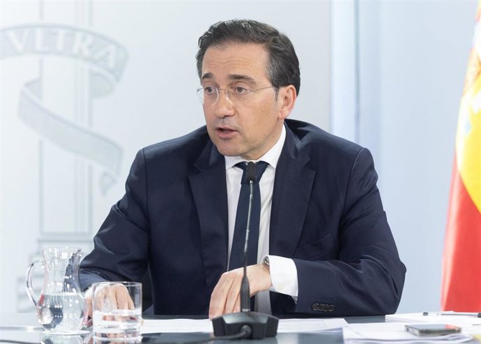 El ministro de Asuntos Exteriores, José Manuel Albares, durante una rueda de prensa tras el Consejo de Ministros