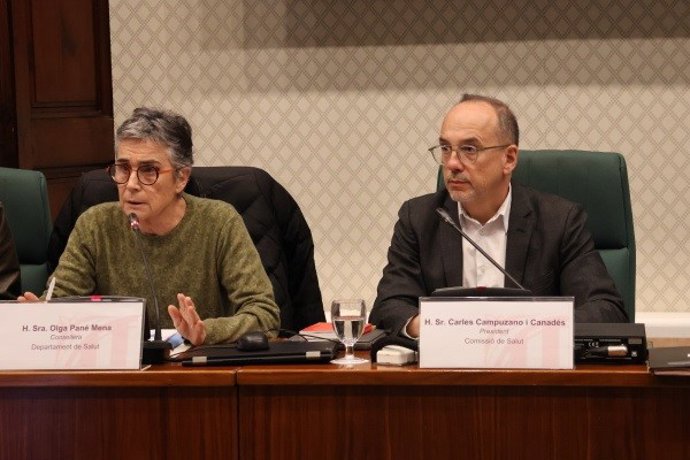 La consellera de Salud de la Generalitat, Olga Pané, en su comparecencia en comisión para explicar las prioridades presupuestarias