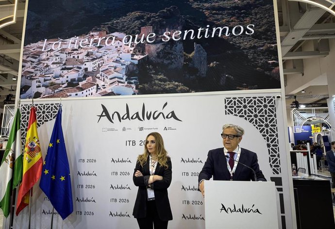 El presidente de la Diputación de Córdoba, Salvador Fuentes, interviene en la ITB de Berlín.