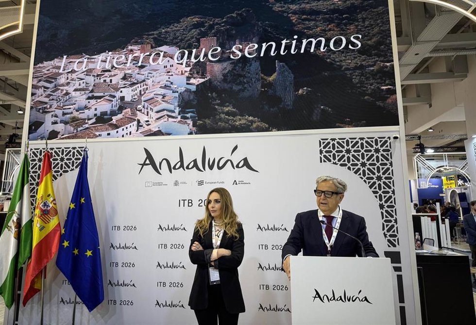 El presidente de la Diputación de Córdoba, Salvador Fuentes, interviene en la ITB de Berlín.