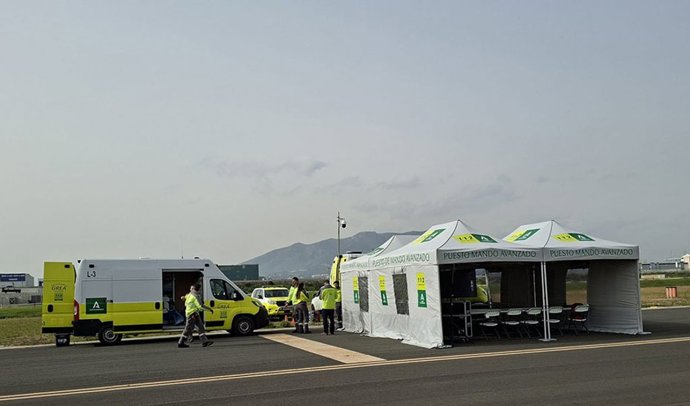 Simulacro para poner a prueba los mecanismos de respuesta en caso un accidente aéreo en el Aeropuerto de Málaga-Costa del Sol.