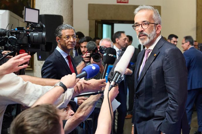 Archivo - Arquivo - O ministro dos Negócios Estrangeiros de Portugal, Paulo Rangel, fala com a imprensa durante a Reunião Ministerial de Madrid+ para a implementação da solução de dois Estados, no Ministério dos Negócios Estrangeiros, União Europeia.