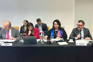 El vicepresidente segundo y conseller de Presidencia, José Luis Díez, interviene en Bruselas en la Comisión Intermediterránea