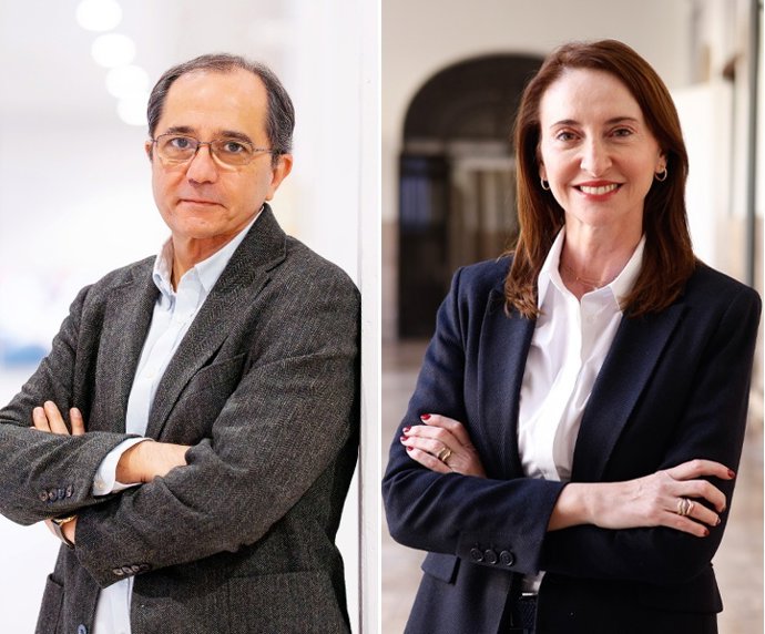 El catedrático de Economía Financiera y Contabilidad Juan Luis Gandía y la catedrática de Filosofía del Derecho Ángeles Solanes