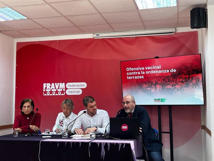 Rueda de prensa en la sede de la FRAVM sobre la ordenanza de terrazas