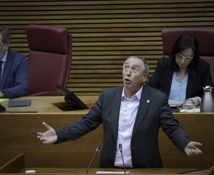El síndic de Compromís, Joan Baldoví, en el ple de Les Corts
