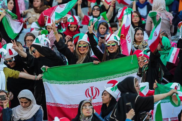 Iranian women attend football match in Iran