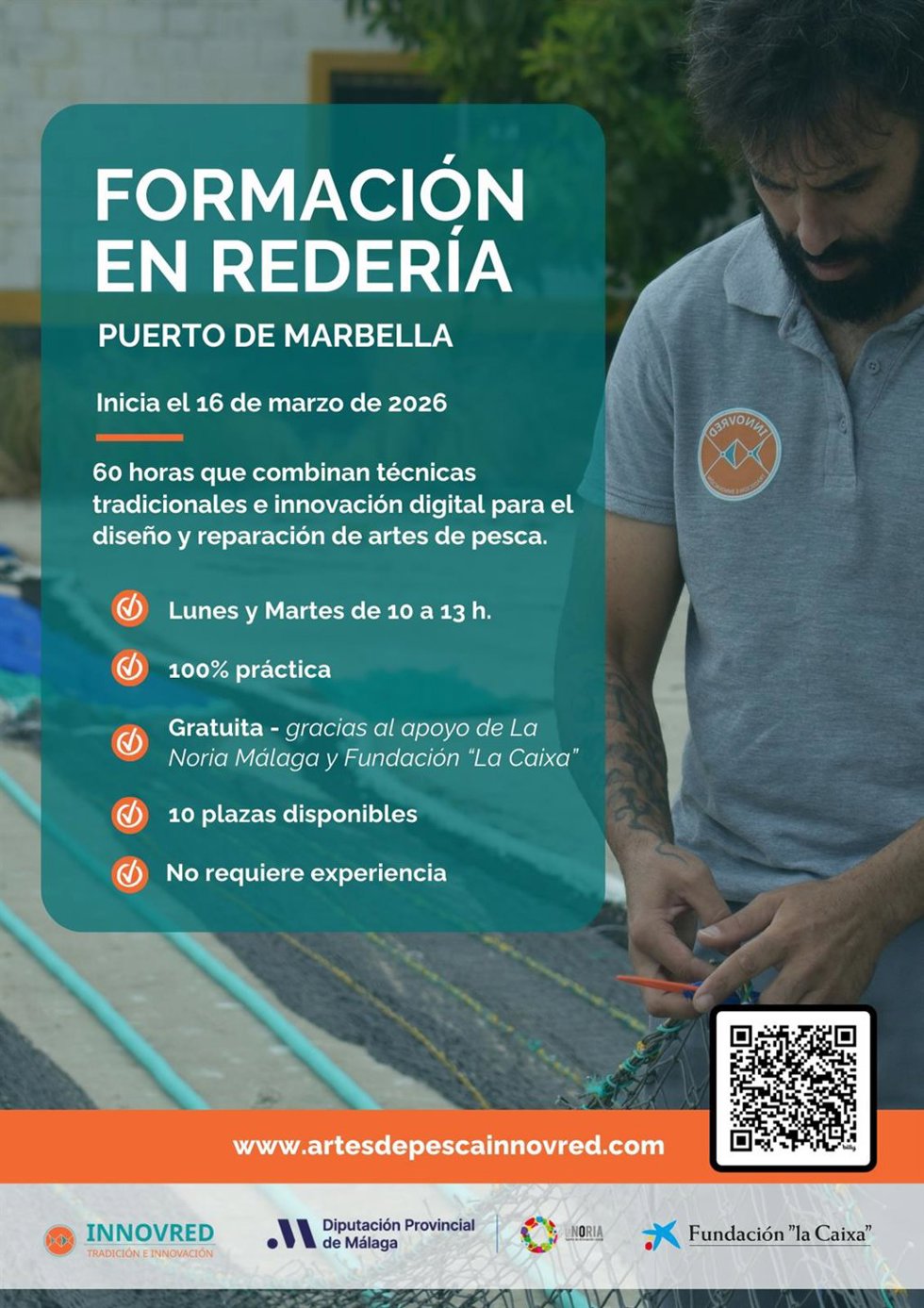 La Noria impulsa la revitalización del oficio de redería con una formación gratuita en el Puerto de Marbella