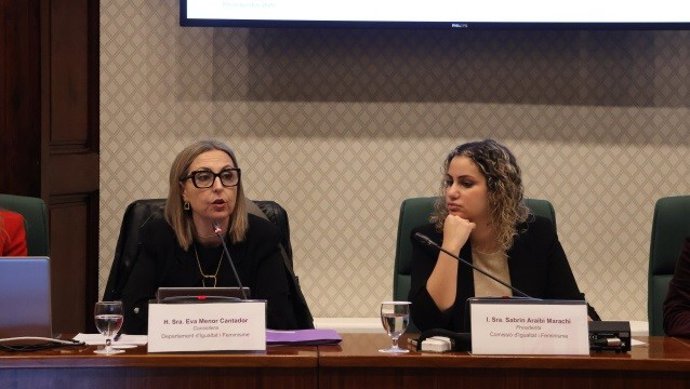 La consellera de Igualdad y Feminismo de la Generalitat, Eva Menor, en su comparecencia en comisión parlamentaria