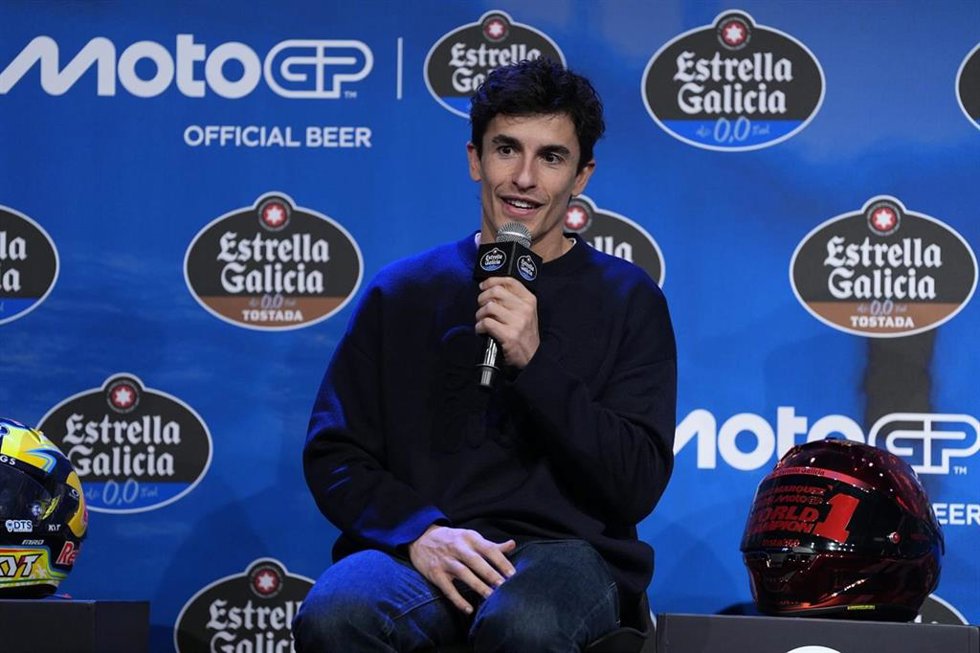 El piloto español de MotoGP Marc Márquez (Ducati), en un evento de Estrella Galicia 0,0.