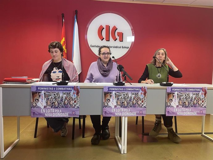 Representantes de la CIG en rueda de prensa