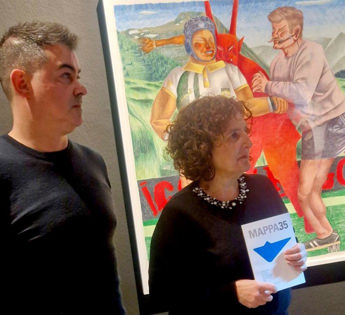 La Viceconsejera De Derechos Ciudadanos, Beatriz González Prieto, Y El Director General De Juventud, Francisco De Asís Fernández Olanda, Durante La Inauguración En Gijón De La Muestra De Artes Plásticas Del Principado De Asturias (Mappa).