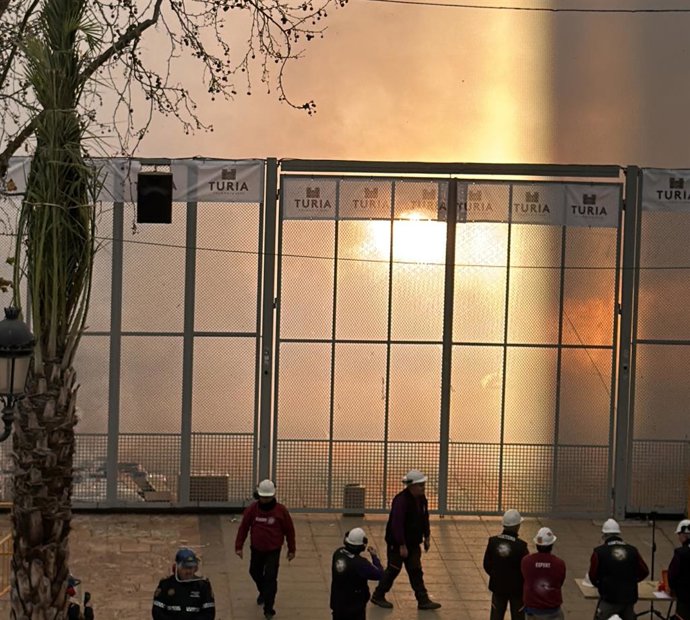 Mascletà d'este dimecres en la plaça de l'Ajuntament de València
