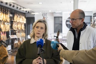 La delegada de Energía de la Diputación de Córdoba y presidenta de la Agencia Provincial de la Energía, Tatiana Pozo, atiende a los medios de comunicación.