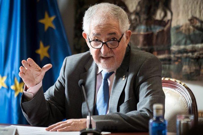 El presidente del Tribunal Constitucional, Cándido Conde-Pumpido, durante una jornada sobre la Constitución española, en el Centro de Estudios Políticos y Constitucionales (CEPC), a 16 de febrero de 2026, en Madrid (España). La jornada ha sido organizada 