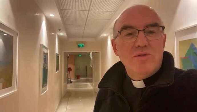 El sacerdote Antonio Cobo durante su estancia en Jerusalén.